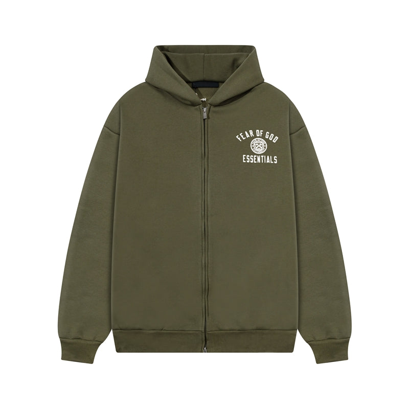 Chaqueta con Capucha Clásica Estampada – Hoodie Urbana con Forro Polar y Estilo Multilínea