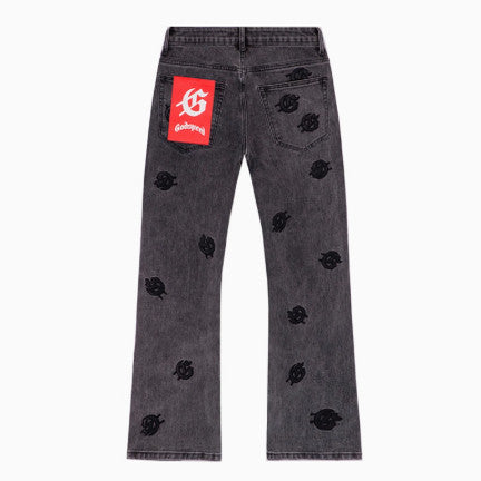 Jeans GO*SPEED Logo Bordado Denim Streetwear