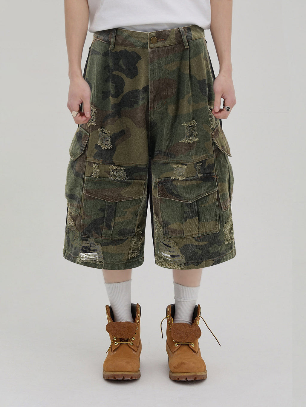 Jorts Cargo Camuflaje Denim Cortos Táctico