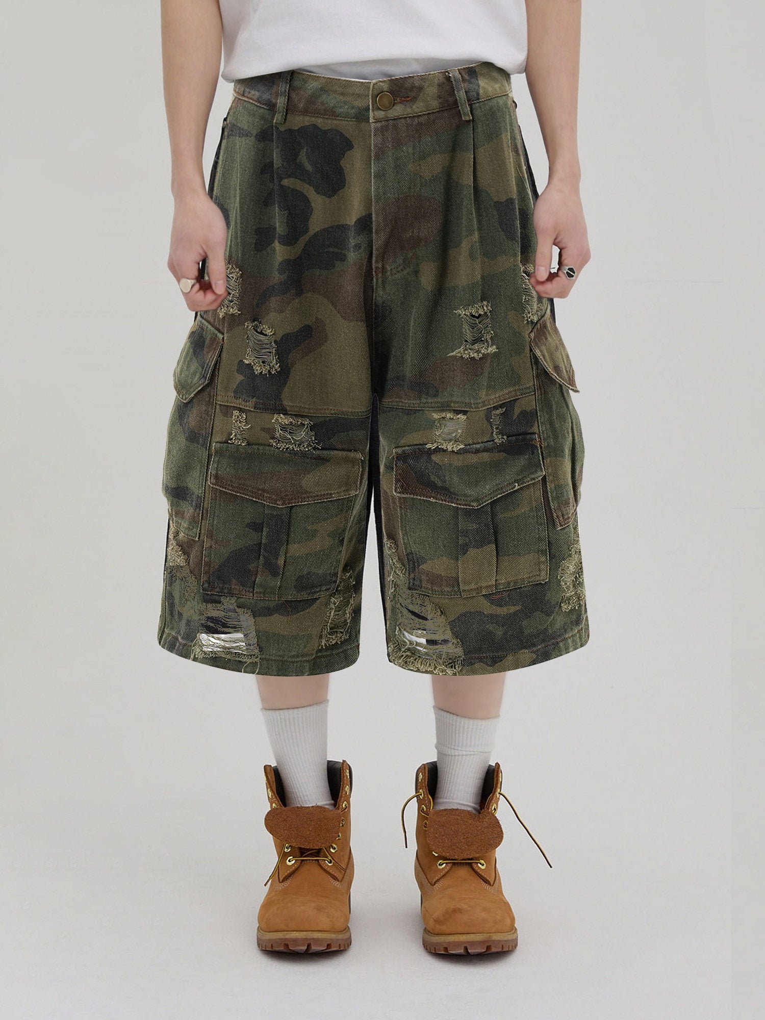 Jorts Cargo Camuflaje Denim Cortos Táctico