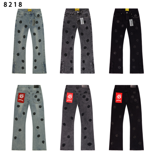 Jeans GO*SPEED Logo Bordado Denim Streetwear