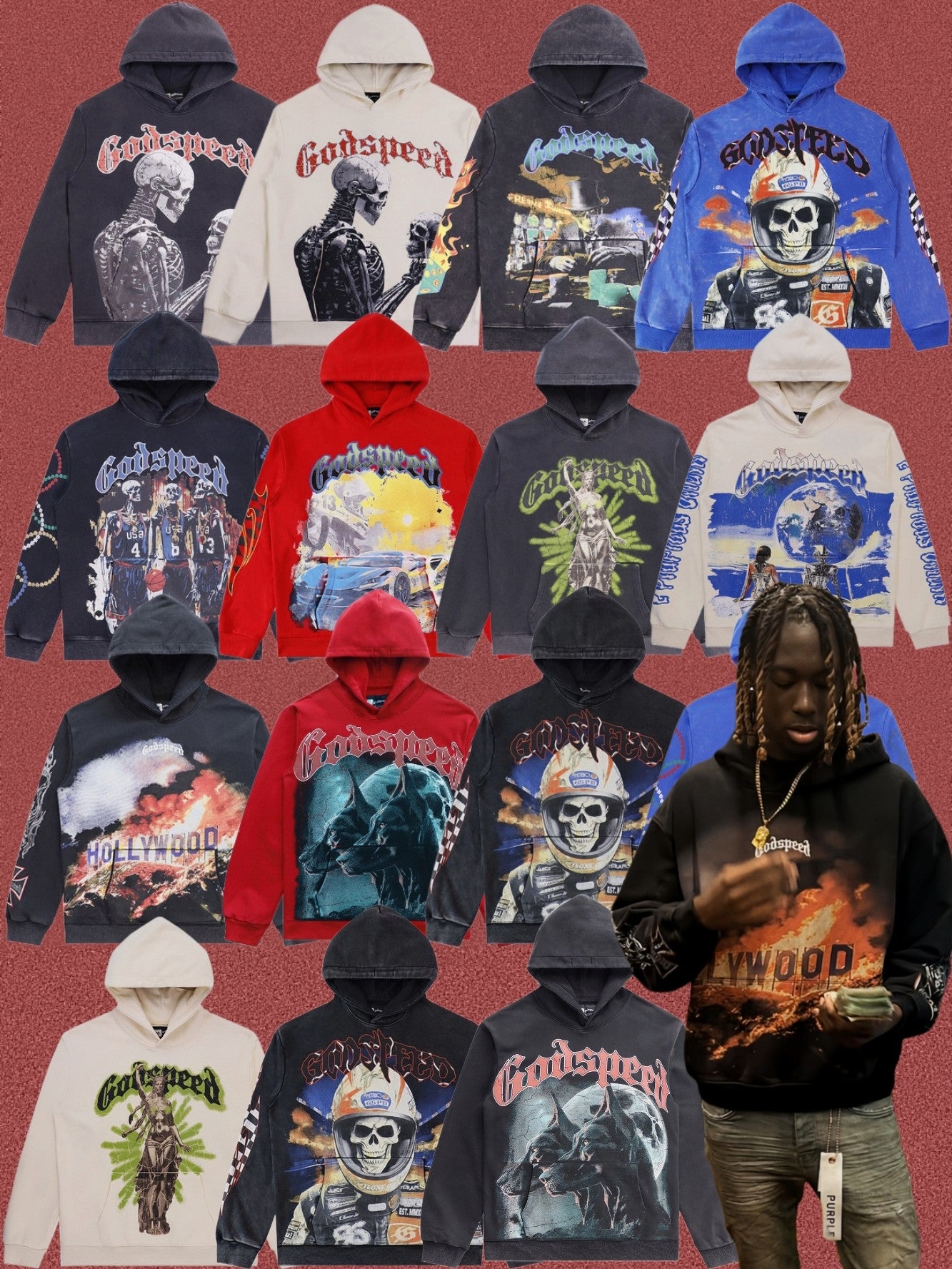 Sudadera Capucha GO*SPEED Streetwear Urbano Imagen secundaria del producto