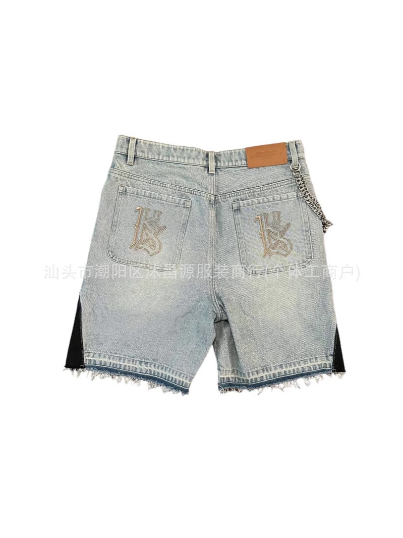 Shorts Denim Bordados Estilo Retro Imagen secundaria del producto