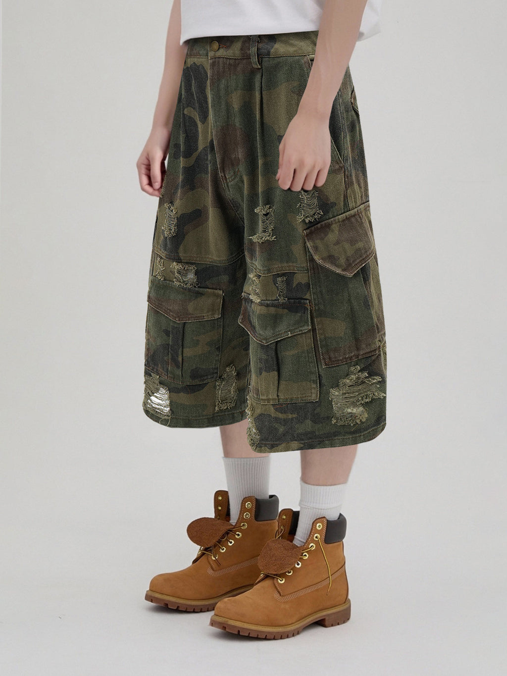 Jorts Cargo Camuflaje Denim Cortos Táctico