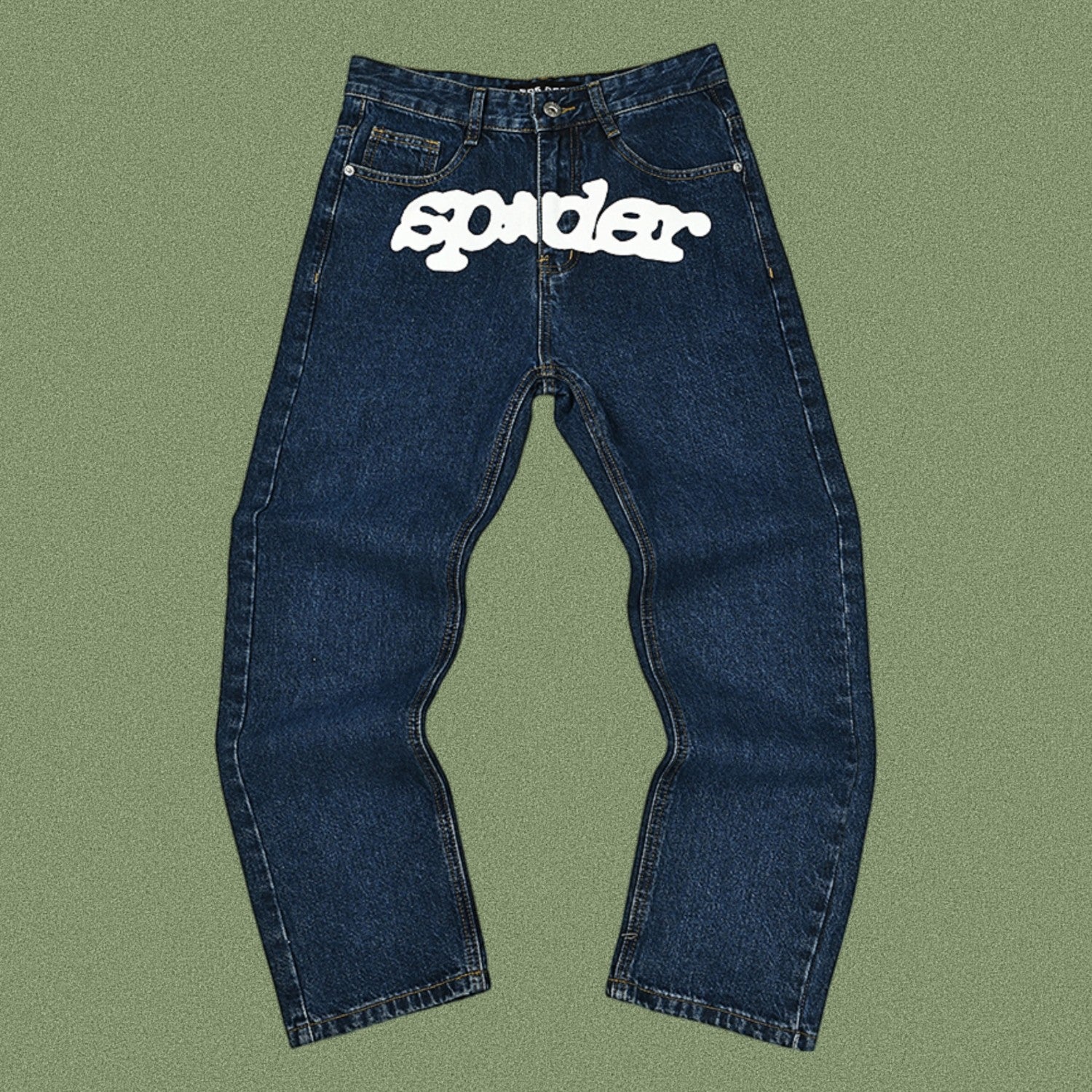 Jeans SP5DER Letra Impresa Hip-Hop Americano