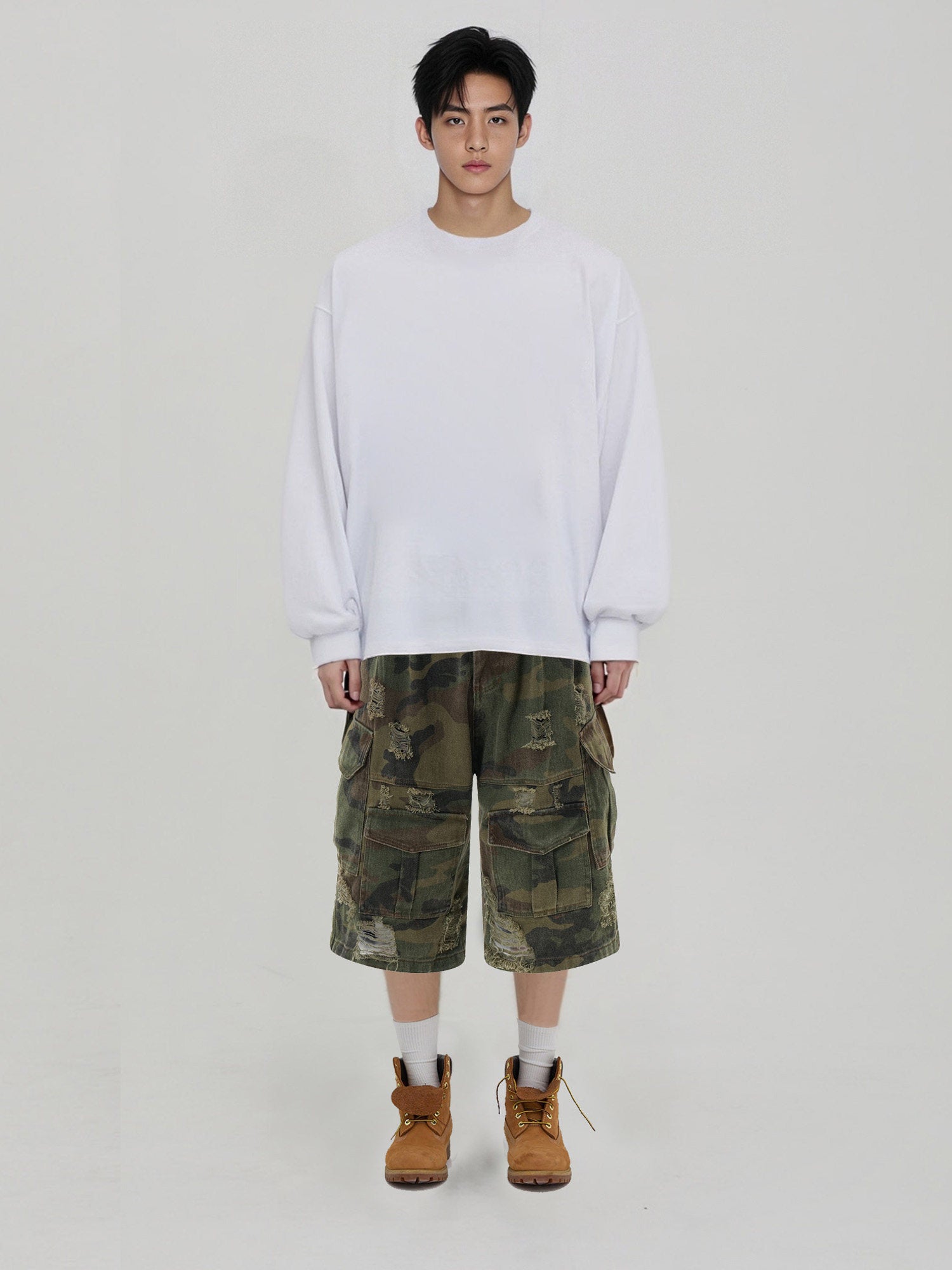 Jorts Cargo Camuflaje Denim Cortos Táctico