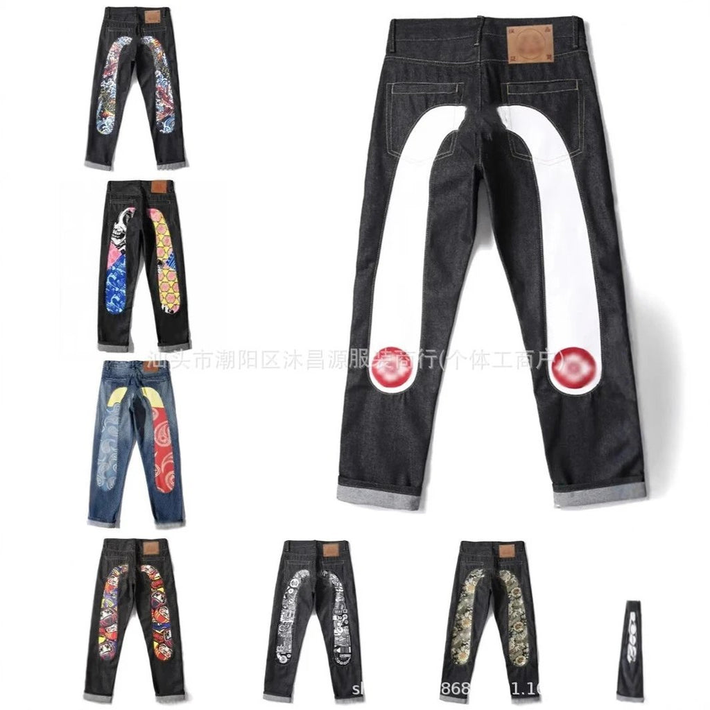 Jeans Hip Hop Impresos Retro Denim Streetwear