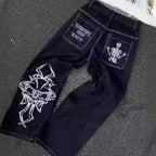 Jeans Baggy Gráficos Denim Streetwear