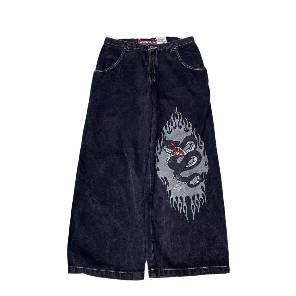 Jeans Sueltos Retro Impresos Hip Hop Gótico Harajuku
