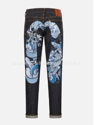 Jeans Hip Hop Impresos Retro Denim Streetwear