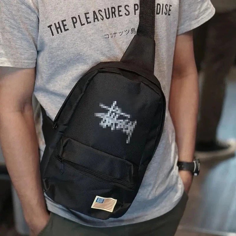 Magazine Appendix Simple Black Shoulder Bag Stylish unisex street trend crossbody