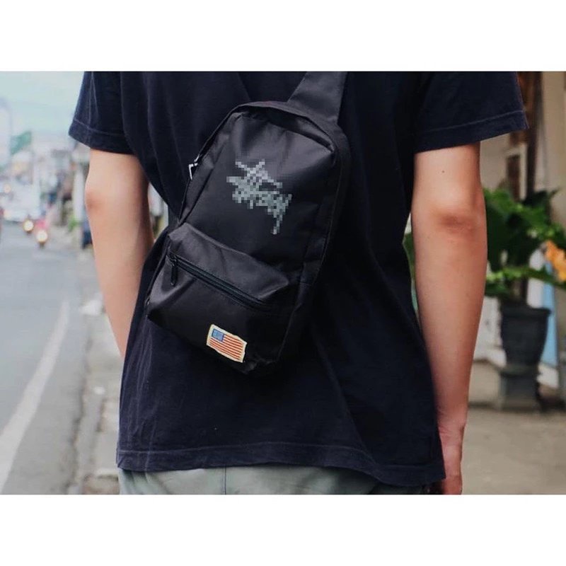 Magazine Appendix Simple Black Shoulder Bag Stylish unisex street trend crossbody