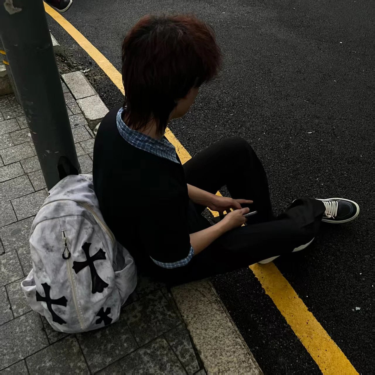 Crow heart mud dyed backpack