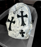 Mochila Crow Heart Teñida con Barro - Diseño Artesanal Único